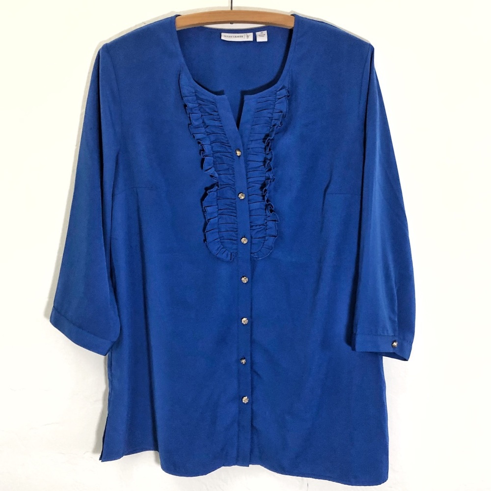 Susan Graver Blue Blouse Women’s Medium